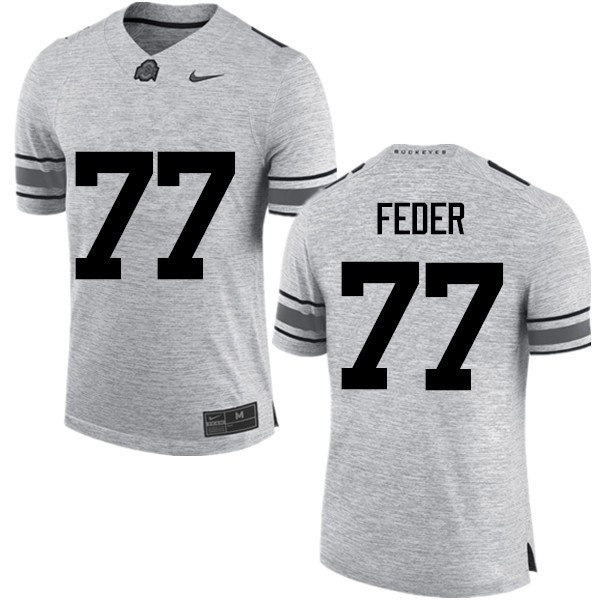 Ohio State Buckeyes #77 Kevin Feder Men Official Jersey Gray